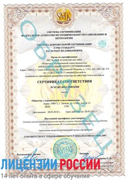 Образец сертификата соответствия Клин Сертификат OHSAS 18001